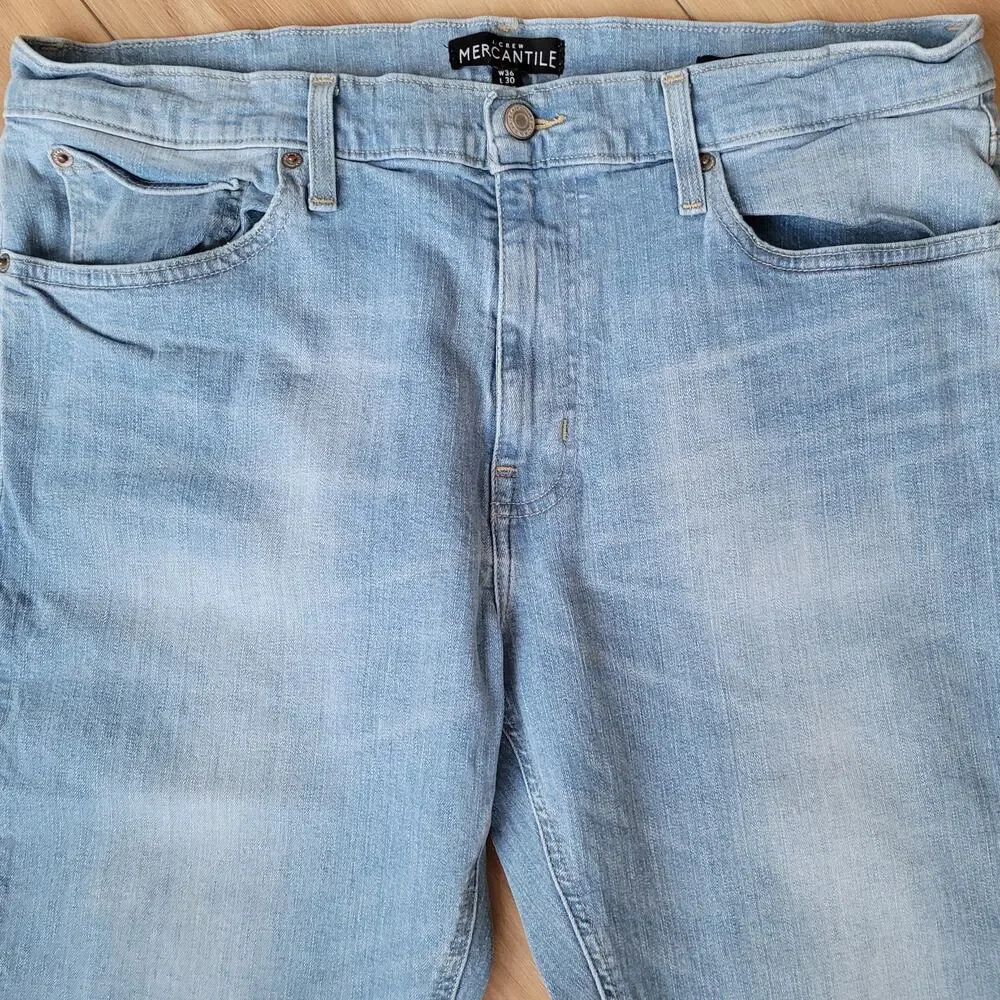 J. Crew Men’s Straight Leg Jeans Light Wash Denim Business Casual 36x30 Classic